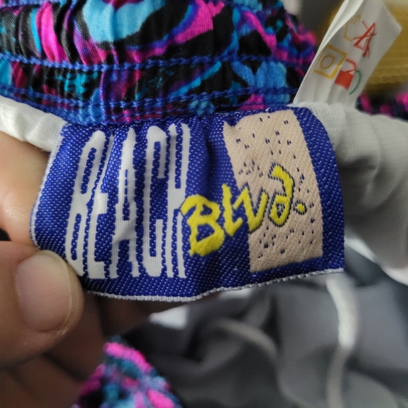 BEACH BLVD | vintage retro nylon lined swim trunks shorts - Picture 6 of 7